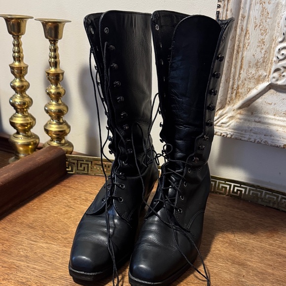 Code West Black Lace-Up Victorian Women's Boots - Picture 2 of 8